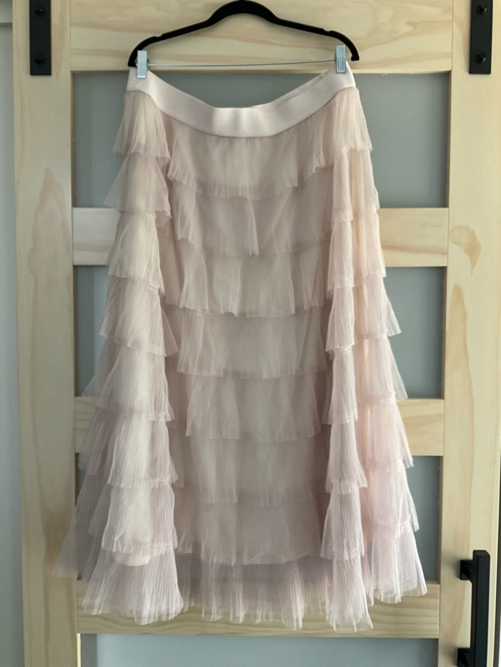 Simply Vera Wang Tiered Ruffle Midi Skirt XXL Cream Layered Tulle Romantic - Picture 2 of 2